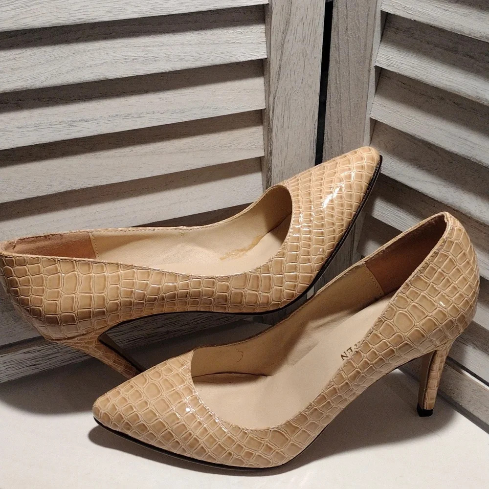 Loslandifen Snake Print Pretty 3 inch Stiletto Heels Women's Size 6.5 - Picture 1 of 6